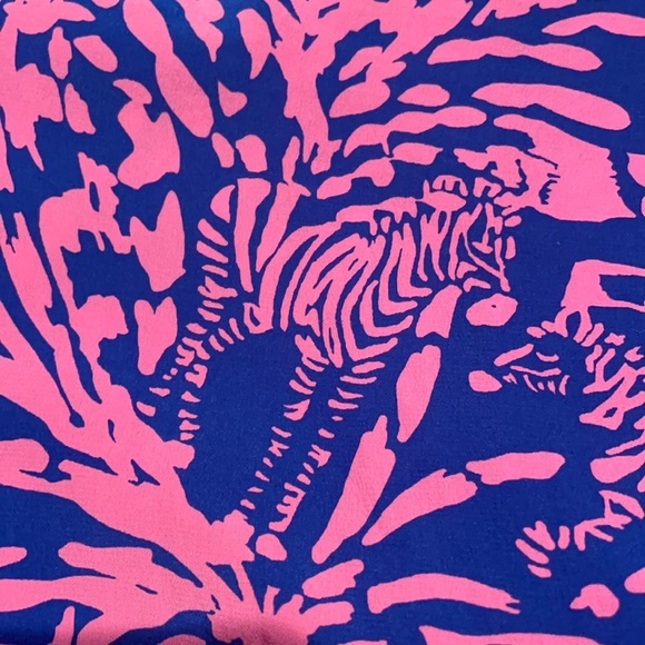 Lilly Pulitzer Silk Dress Blue and Pink Zebra In Grass Betty Racer Back XS - Picture 3 of 16